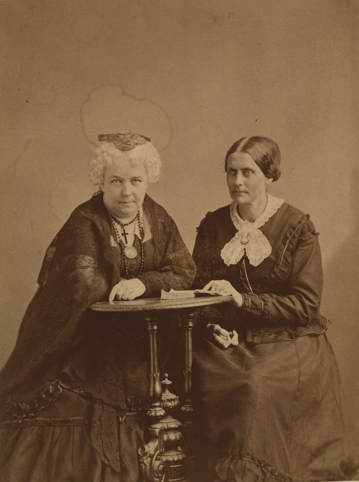 Elizabeth Cady Stanton and Susan B. Anthony sitting together