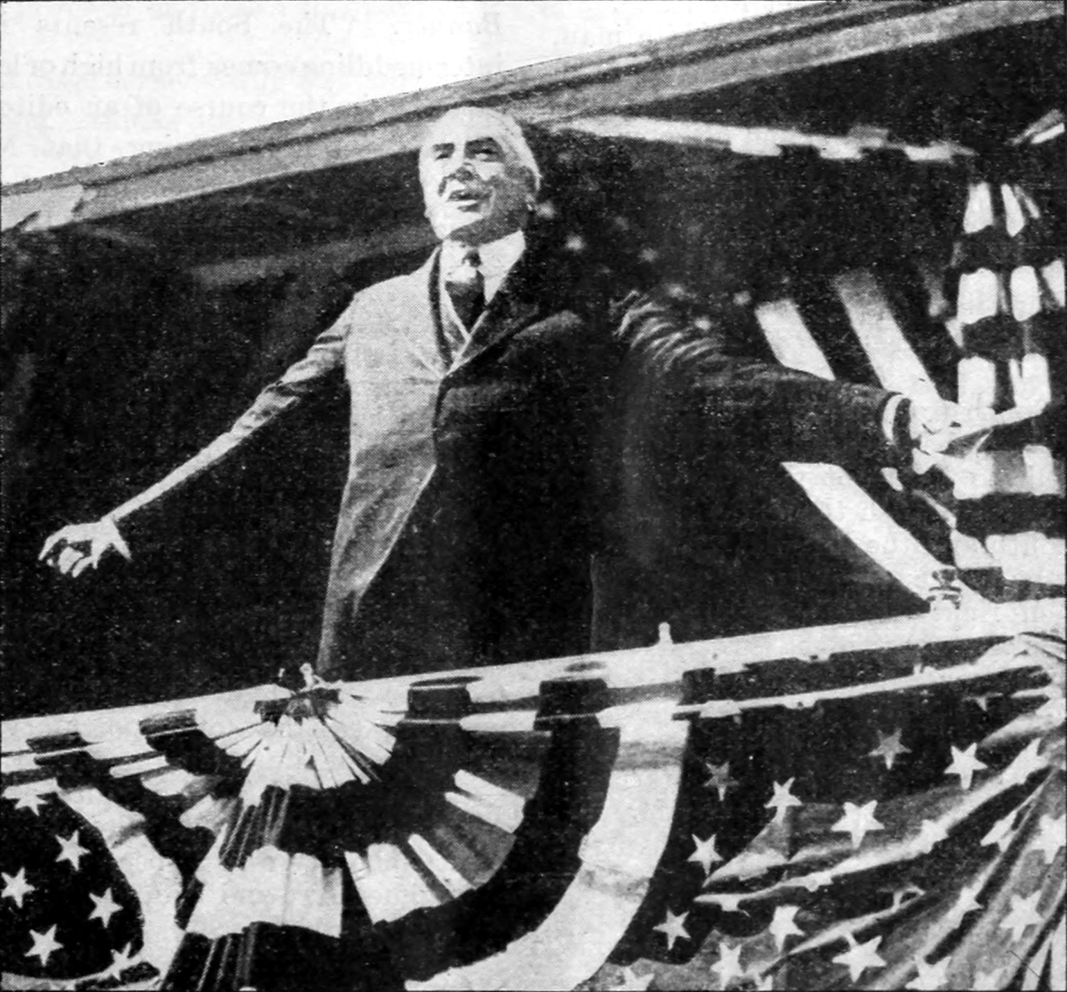 Warren Harding speaking in Birmingham