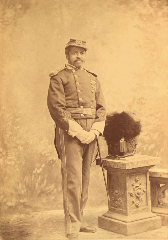 Portrait of Sgt.Major Christian Fleetwood, American Civil War Medal of Honor recipient in military attire