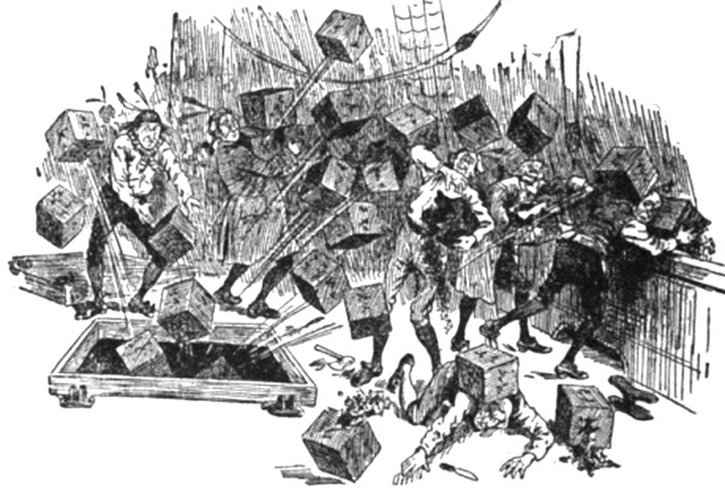 Depiction of the Boston Tea Party 1773